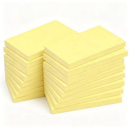 12 Pads Sticky Notes Large, 3 x 5'' Self-Stick Note Pads Recyclable,100 Sheets/Pad Super Sticking Power 76x127mm,1200 Sheets Clean Removal Notepads, Easy to Post for Note Taking,to Do Lists(Yellow)