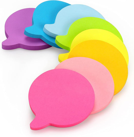 SIMONA Bubble Shape Sticky Notes 8 Bright Colors, 600 Sheets