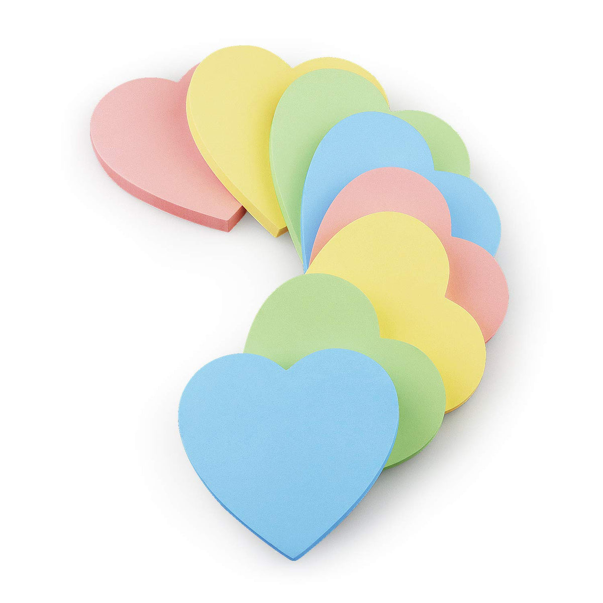 SIMONA Heart Shape Sticky Notes 3x3 in 8 Color Bright Colorful Sticky Pad