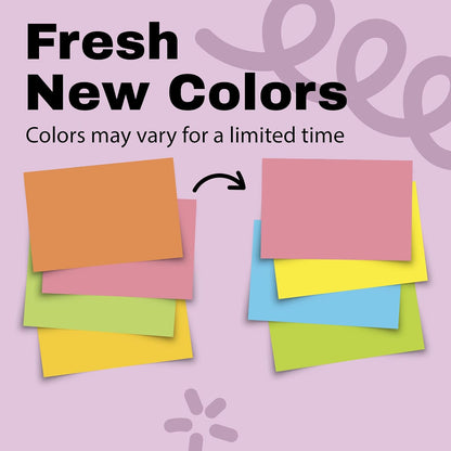 Post-it Super Sticky Notes, 6 x 4 in, Neon Fizz, 8 Pads, 45 Sheets/Pad