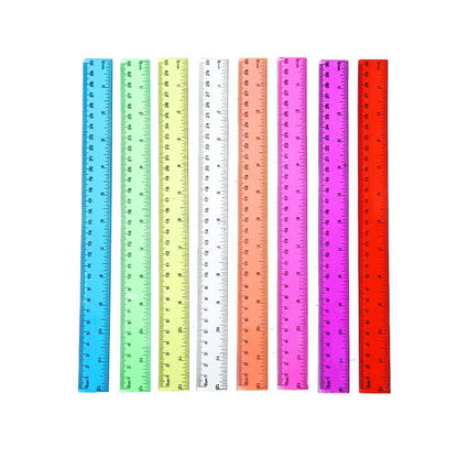 Ruler 6 Inch,Rulers for School,Rulers Bulk for Classroom,8 Pack for Kid Transparent Multicolor Rulder