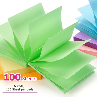Early Buy Pop Up Sticky Notes 3x3, 6 Pads, 6 Pastel Color, 100 Sheets/Pad