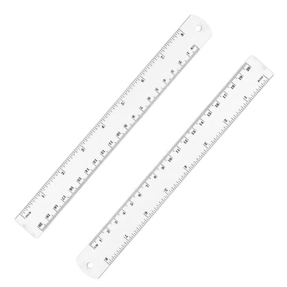 Unjoo Stainless Steel Ruler 4-Pack, 6", 8", 12",16" (15cm,20cm,30cm,40cm)