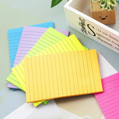(6 Pack) Lined Sticky Notes 4x6 in,Bright Large Notepads with Lines