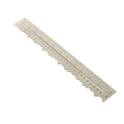 Metal Irregular Edges Ruler for Paper Tearing, 12" Measuring Tool
