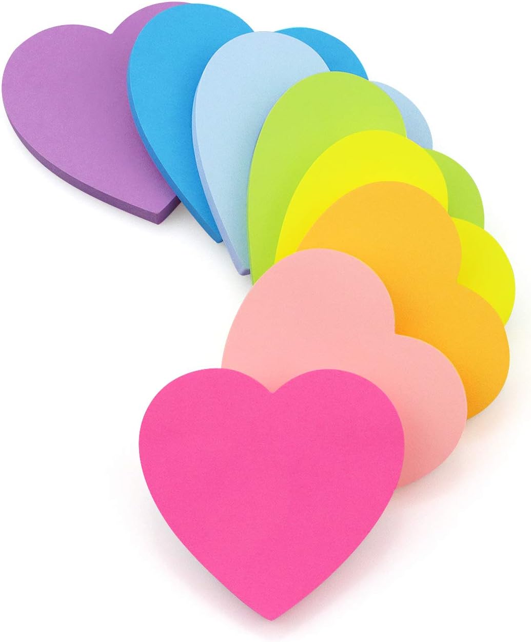 SIMONA Heart Shape Sticky Notes 3x3 in 8 Color Bright Colorful Sticky Pad