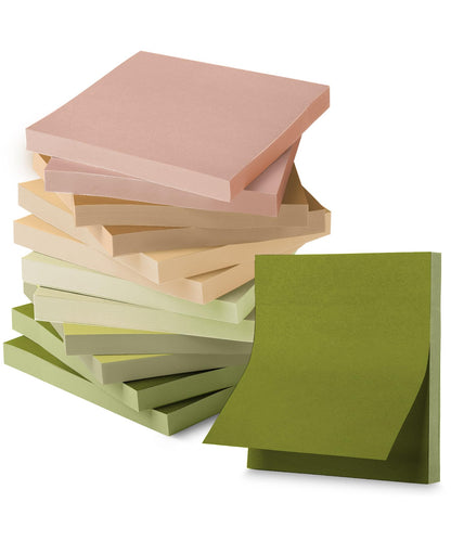 Mr. Pen- Sticky Notes, 3”x3”, 12 Pads, 600 Sheets, Dark and Earthy Colors