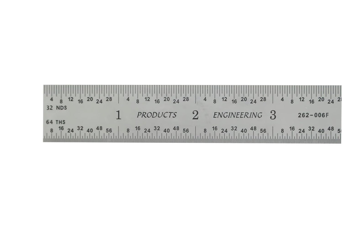 PEC Tools 6"/150mm Machinist Ruler, Made in USA