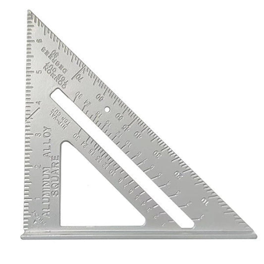 7 Inch Aluminum Rafter Square - Double-Sided Engraved Scales, Precision Carpentry Tool for Woodworking, Roof Pitch & Angle Marking