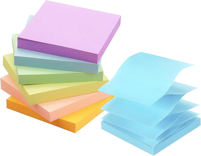 Early Buy Pop Up Sticky Notes 3x3, 6 Pads, 6 Pastel Color, 100 Sheets/Pad