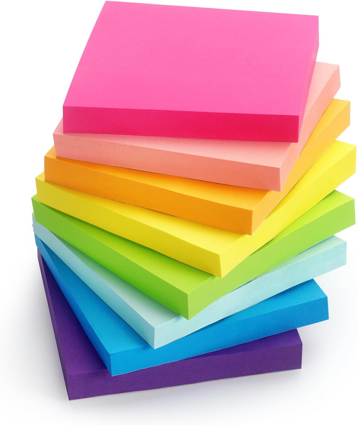 Sticky Notes 3x3 in, Bright Colors Self-Stick Pads, 8 Pads, 85 Sheets/Pad