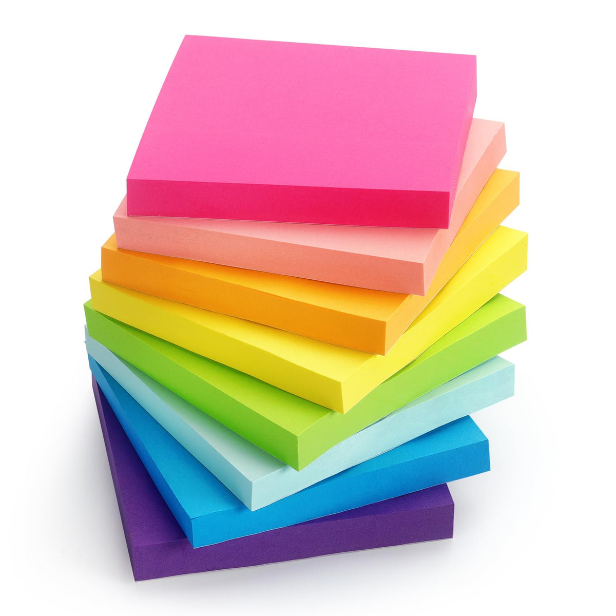 Sticky Notes 3x3 in, Bright Colors Self-Stick Pads, 8 Pads, 85 Sheets/Pad