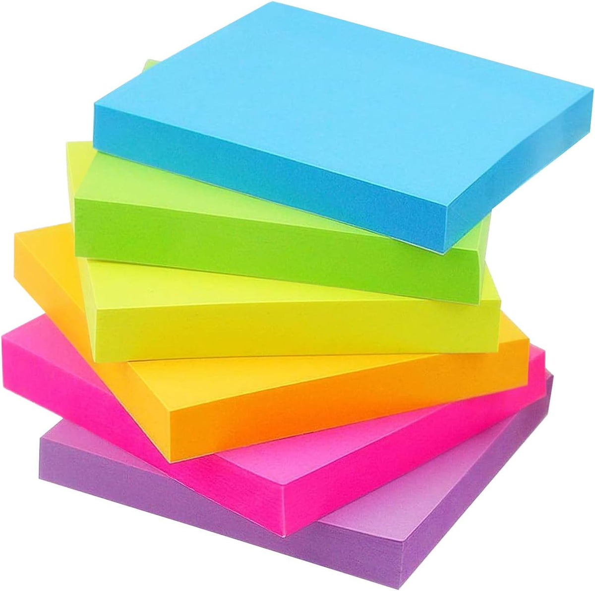 Early Buy Sticky Notes 3 in x 3 in,6 Bright Color, 6 Pads, 100 Sheets/Pad
