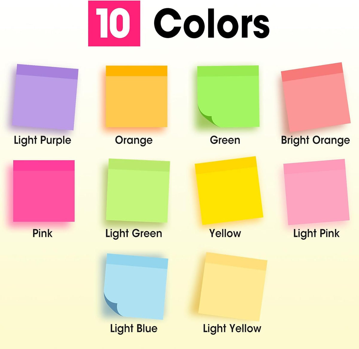 150 Pads Sticky Notes 3x3, Self-Stick Pads Bulk Bright Colors, School Supplies, Office Products, 50 Sheet/Pad