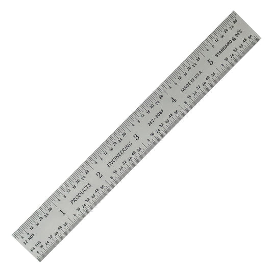 PEC Tools 6"/150mm Machinist Ruler, Made in USA