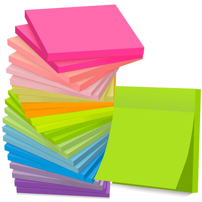 (18 Pads) Sticky Notes 3 x 3 in, Yellow Self-Stick Pads, Strong Adhesive