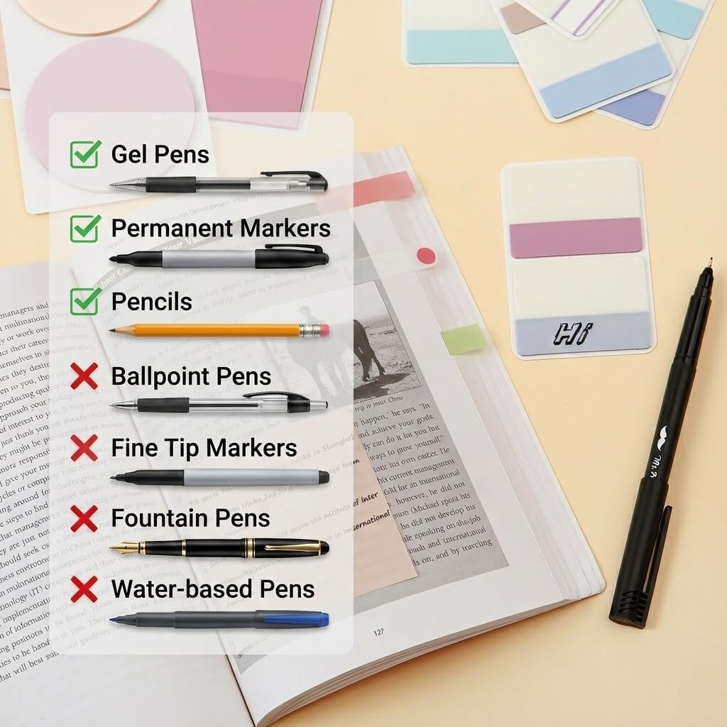 Mr. Pen- Transparent Sticky Notes Set, 1000 Sheets