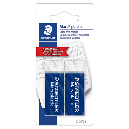STAEDTLER Mars Plastic Vinyl Erasers (4-Pack), White Erasers for Clean & Precise Results - Latex-Free, Minimal Crumbling, Made in Peru