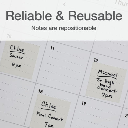 Redi-Tag Translucent Sticky Notes, Transparent Self-Stick Notes, 3" x 3", 4 Pads, 50 Notes Per Pad, 200 Sheets (1006596)