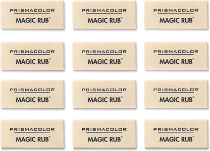 Prismacolor Premier Magic Rub Vinyl Erasers, 12 Count - For Drafting, Sketching, Fine Art, School Supplies