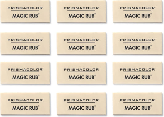Prismacolor Premier Magic Rub Vinyl Erasers, 12 Count - For Drafting, Sketching, Fine Art, School Supplies