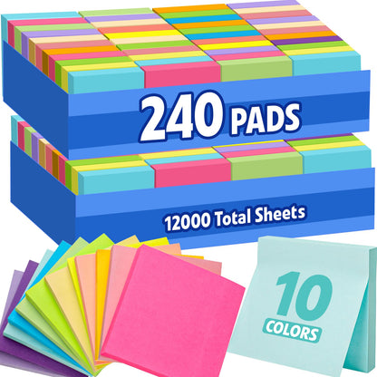 30 Pads Sticky Notes 3x3, Self-Stick Pads Bulk Bright Colors, School Supplies, Office Products, 50 Sheet/Pad