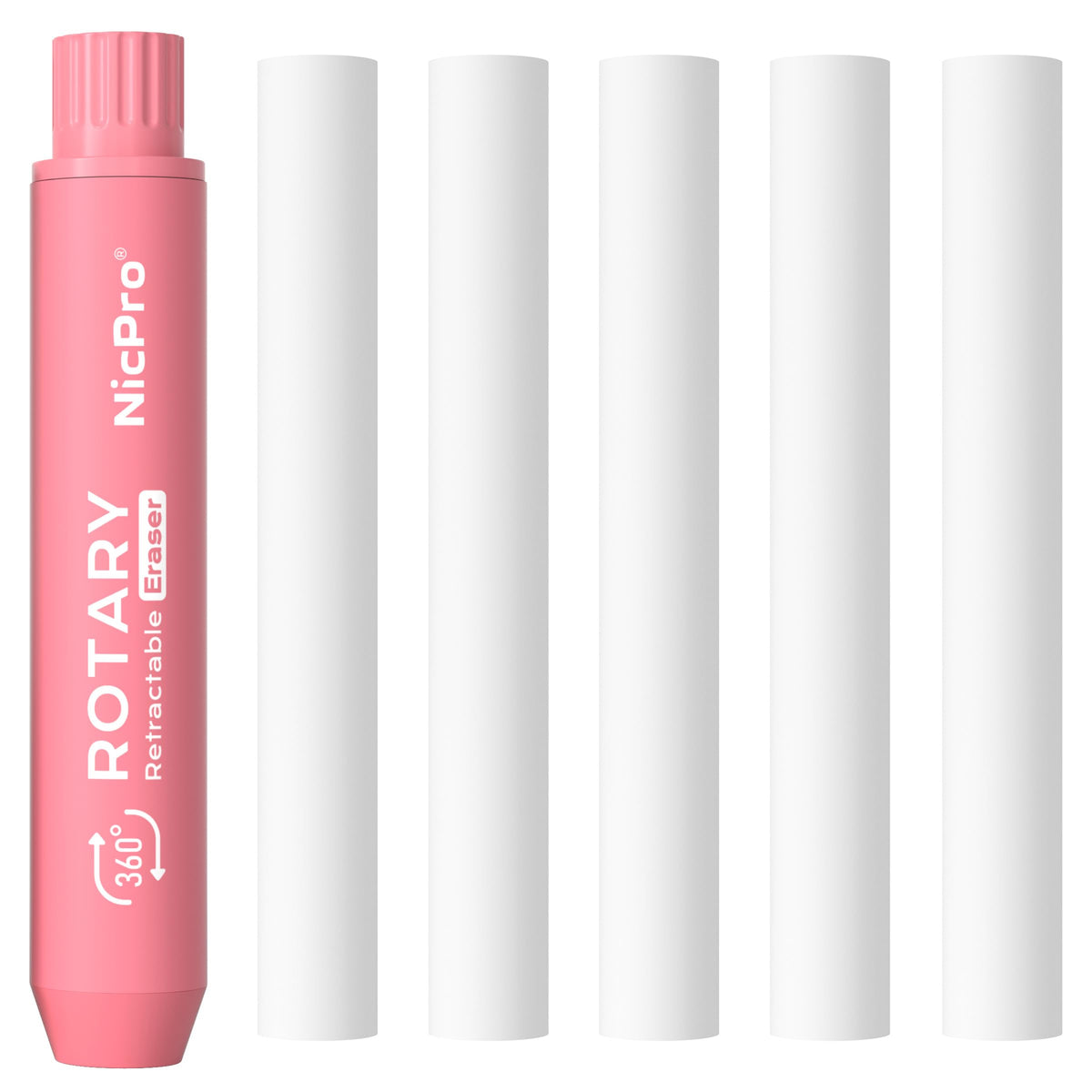 Nicpro 6 Pack Rotary Retractable Erasers, Soft TPE Rubber Twist Eraser