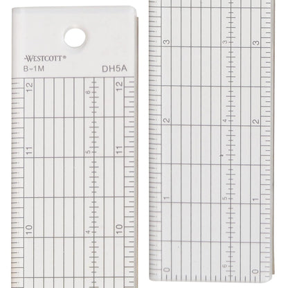 Westcott Grid Ruler with Metal Cutting Edge, 1.5 x 12, Transparent (B-1M)