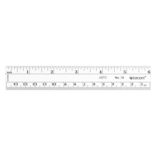 Westcott 6-Inch Flexible Metric Ruler, Clear