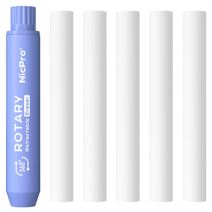 Nicpro 6 Pack Rotary Retractable Erasers, Soft TPE Rubber Twist Eraser