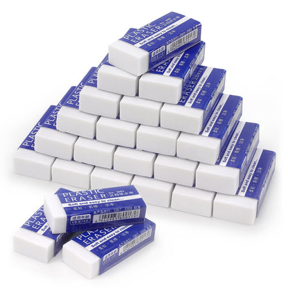 Tamaki Erasers, Large, White, 24 Pack