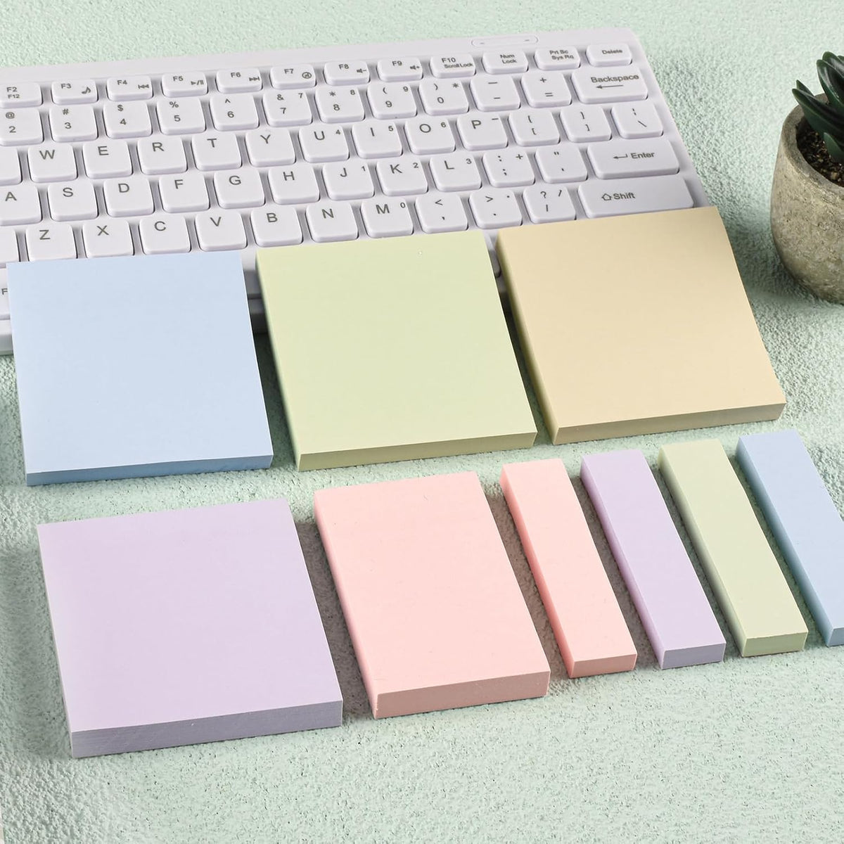 BAYTORY 6 Pads Pastel Sticky Notes, Self-Stick Note (3x3 & 3x2 & 3x0.7 in)