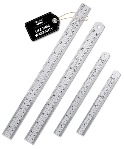 Mr. Pen- Metal Straight Edge Ruler, 2 Pack, 6" and 12", Rose Gold