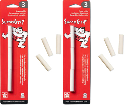 SAKURA SumoGrip Mechanical Pencil Eraser Refill, 3 Eraser Refills