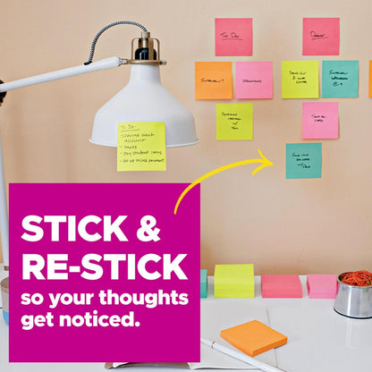 Post-it Super Sticky Lined Notes, 5 Sticky Note Pads, 4 x 6 in., School Supplies for Students, Ideal for Textbooks, Notebooks, Walls and Vertical Surfaces, Canary Yellow