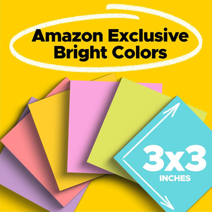 Post-it Super Sticky Notes, 3 x 3 in, Assorted Brights, 6 Pads