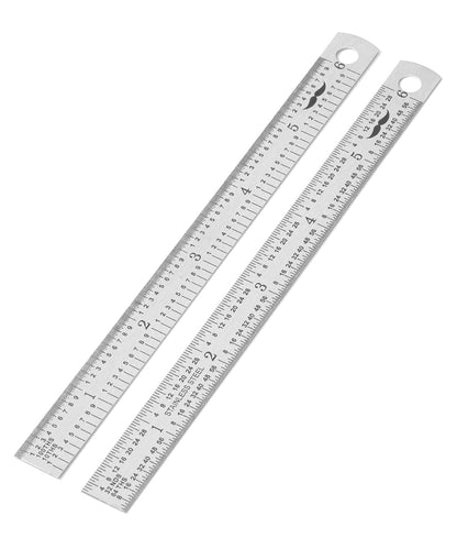 Mr. Pen- Machinist Ruler, 2 Pack, 150mm, Stainless Steel Imperial