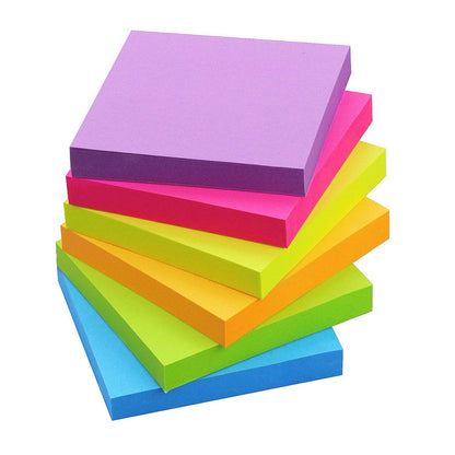 SIMONA Sticky Notes 2x2 Inch, Sticky Pads 6 Colors 12 Pads 1200 Sheets