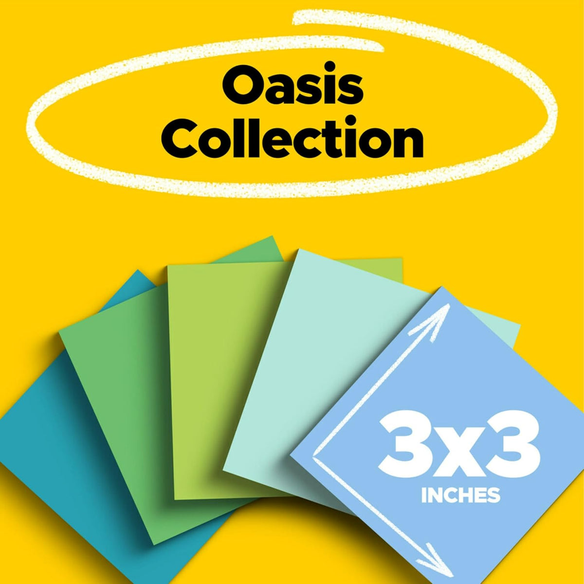 Post-it 100% Recycled Super Sticky Notes, 3 x 3 in, Oasis, 5 Pads