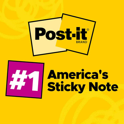 Post-it Pop-up Notes, 3 x 3 in, Assorted Brights, 5 Pads, 100 Sheets/Pad