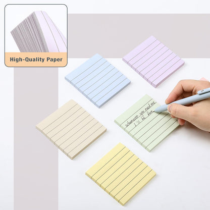 Mr. Pen- Lined Sticky Notes, 3" x 3", 6 Pads, 45 Sheets/Pad