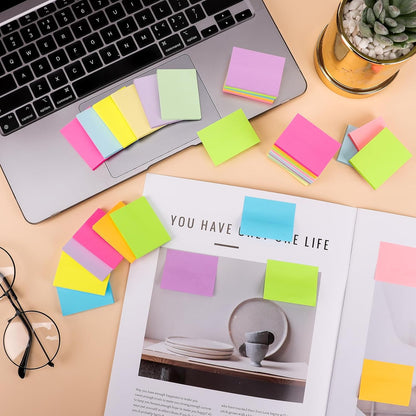 (60 Pack) Sticky Notes 1.5x2 in, 12 Bright Colors Self-Stick Note Pads