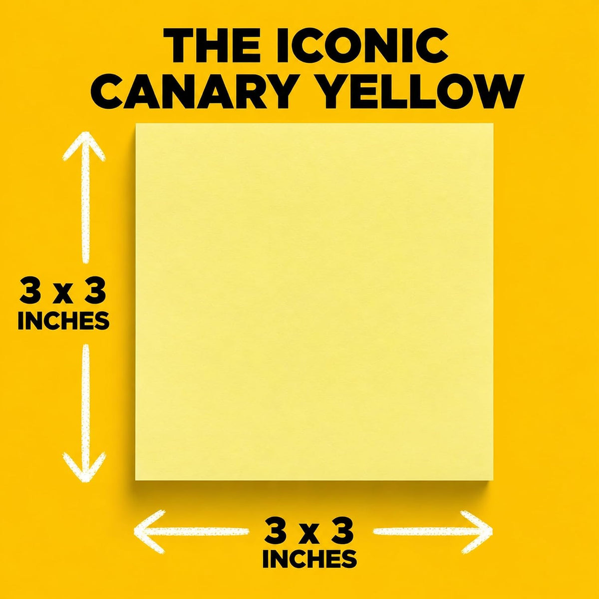 Post-it Sticky Notes 654, Canary Yellow, 3x3 in, 2 Pack, 24 Pads