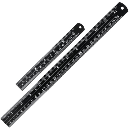 Mr. Pen- Metal Straight Edge Ruler, 2 Pack, 6" and 12", Gold