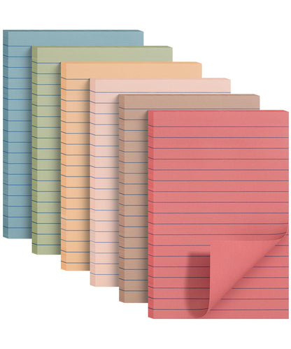 Mr. Pen- Lined Sticky Notes, 3" x 3", 6 Pads, 45 Sheets/Pad