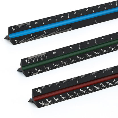 Unjoo Architectural Scale Ruler, 12‘’Aluminum Alloy Drawing Scale,Black