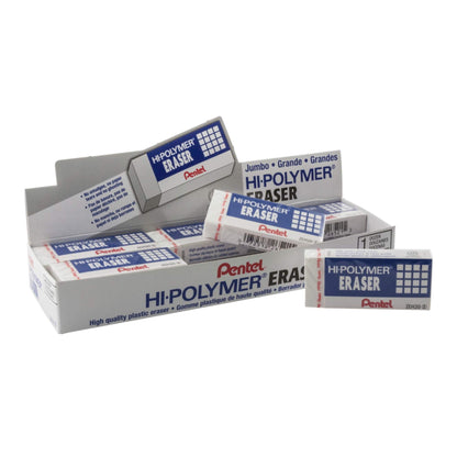 Pentel HI-Polymer Eraser Combo Pack, 6 Caps, 1 Large (ZEH0210BP7)