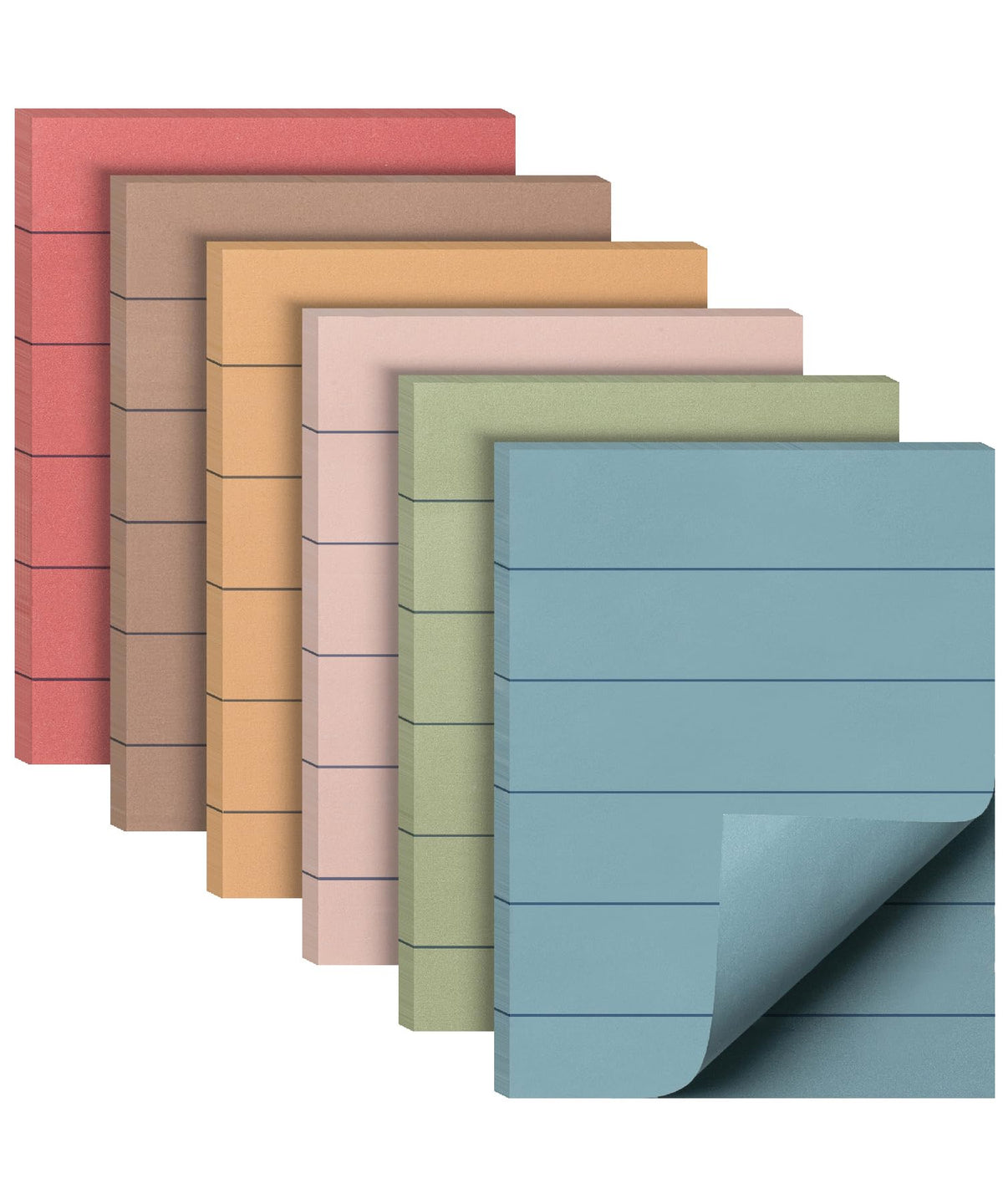 Mr. Pen- Lined Sticky Notes, 3" x 3", 6 Pads, 45 Sheets/Pad