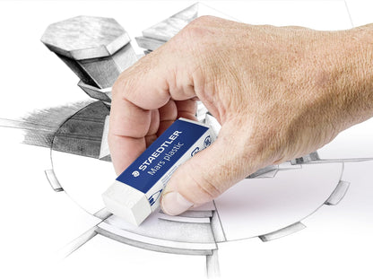 STAEDTLER Mars Plastic Vinyl Erasers (20-Pack), White Erasers for Clean & Precise Results - Latex-Free, Minimal Crumbling