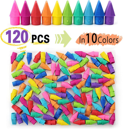 ZZTX 120 Pack Pencil Top Erasers 10 Assorted Colors